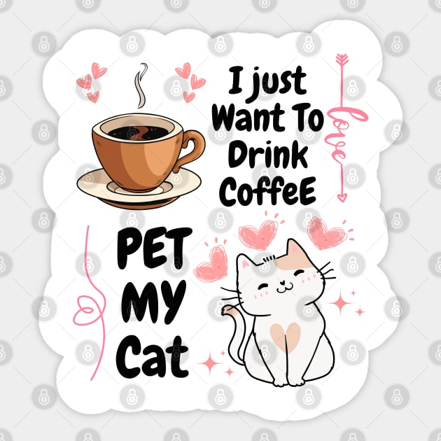 Coffee & Cat Vibes Ⅰ Sticker by MakerMind8.2